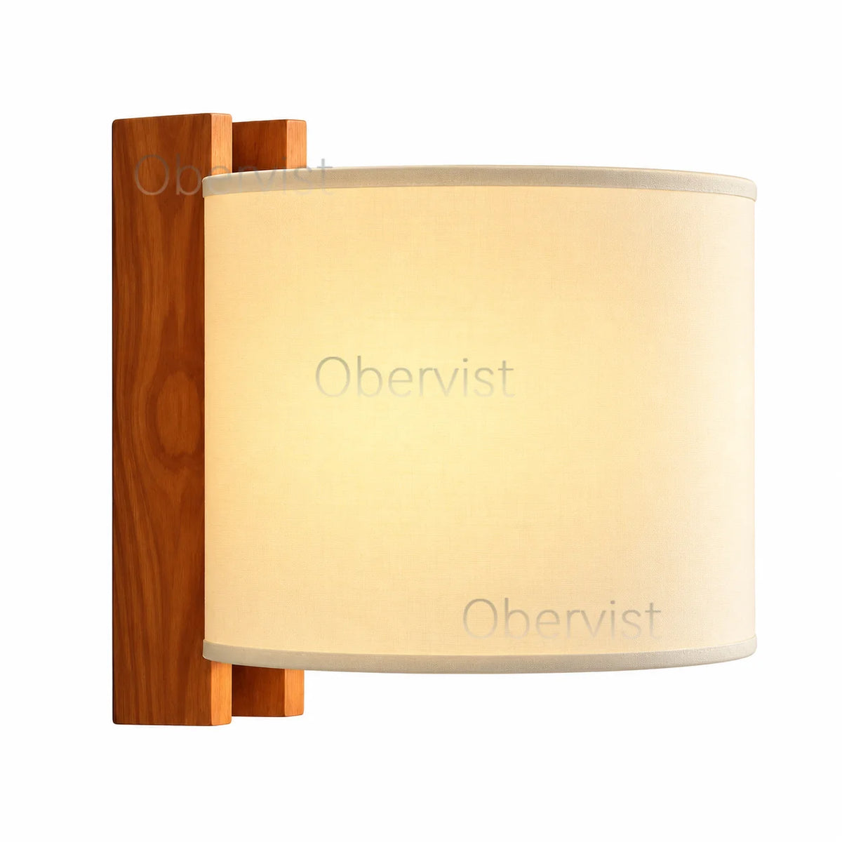 Rustic Solid Wood Fabric Shade Wall Sconce | Wabi Sabi Lamp