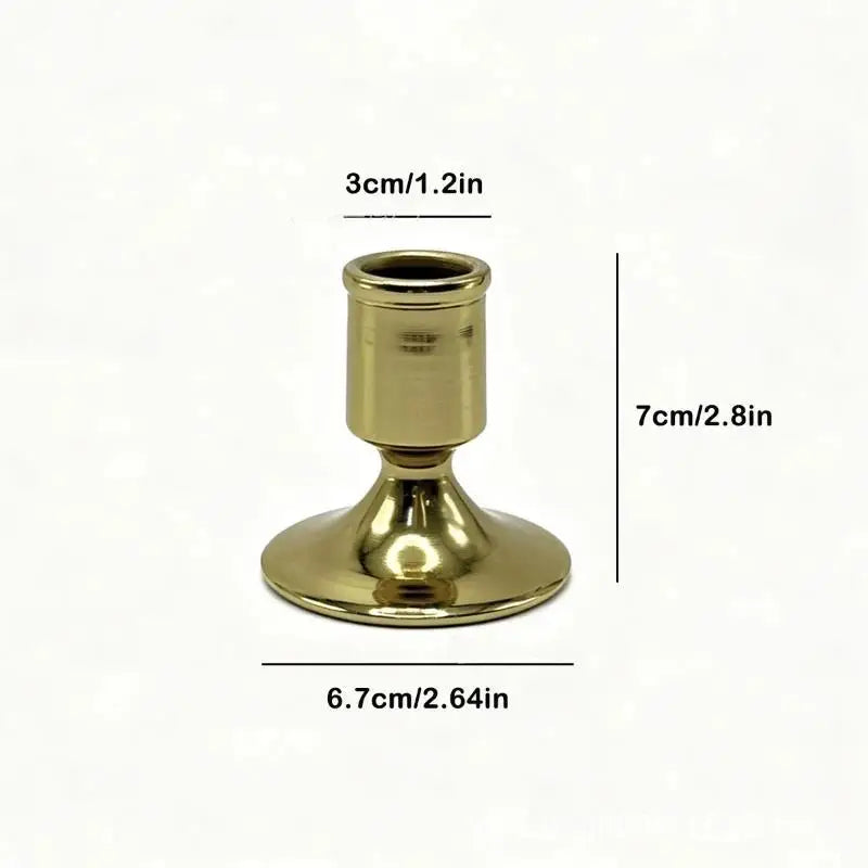Vintage Metal Chamberstick Candle Holder – Teacup Shape Decor