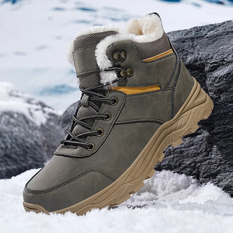 LEDP Men's Fleece-Lined Snow Boots | High-Top Plus Size Winter
