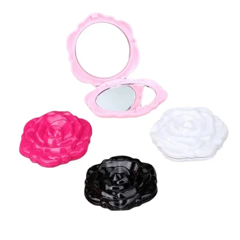 Retro Rose Compact Pocket Mirror – Double Sided Makeup Mirror