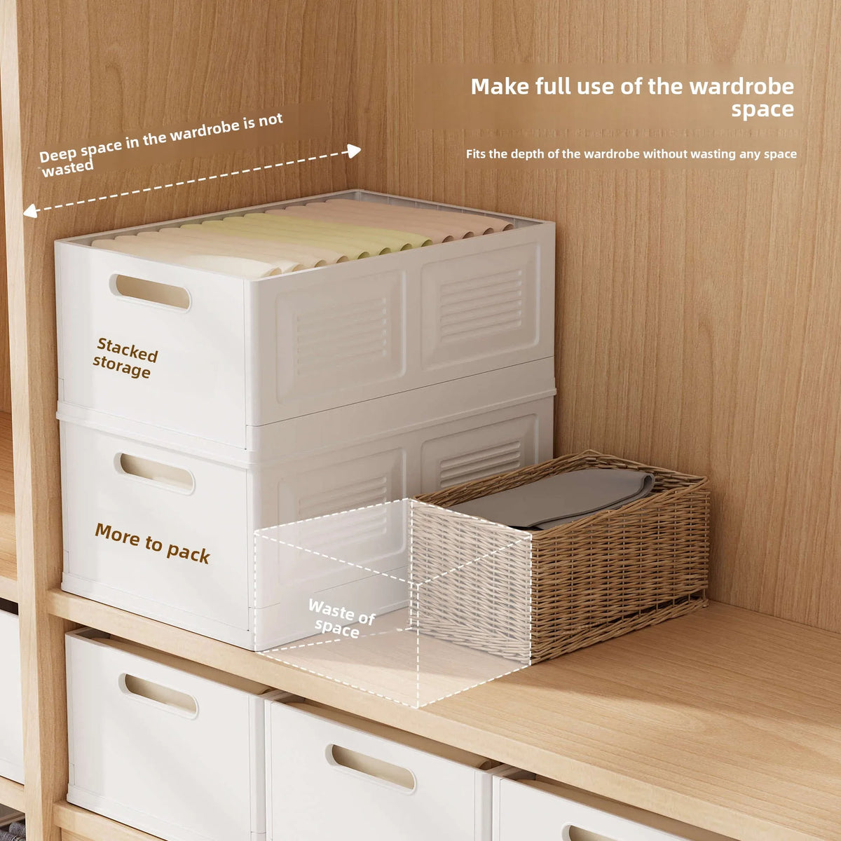 Foldable Clothes Storage Box – Large Wardrobe Organizer