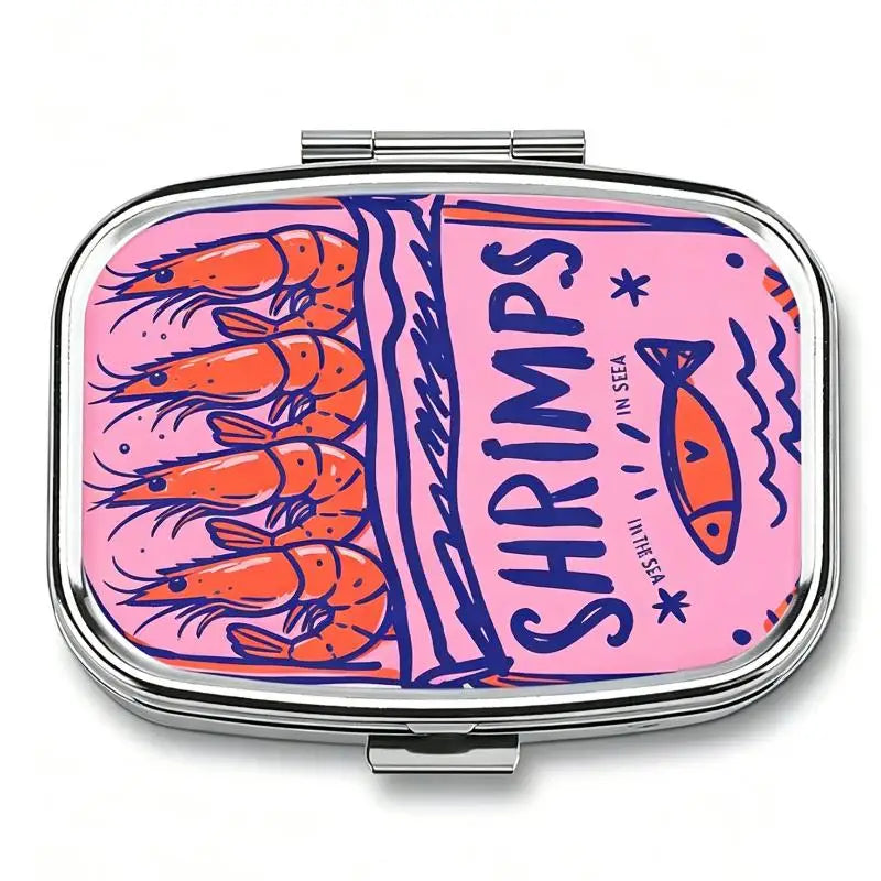 Vintage Sardines Metal Pill Box – 2-Compartment Fish Design