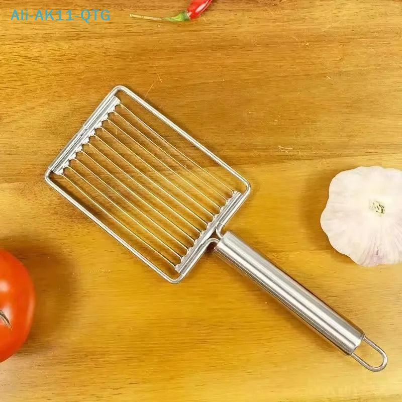 Stainless Steel Tomato Slicer – Manual Fruit & Veggie Cutter