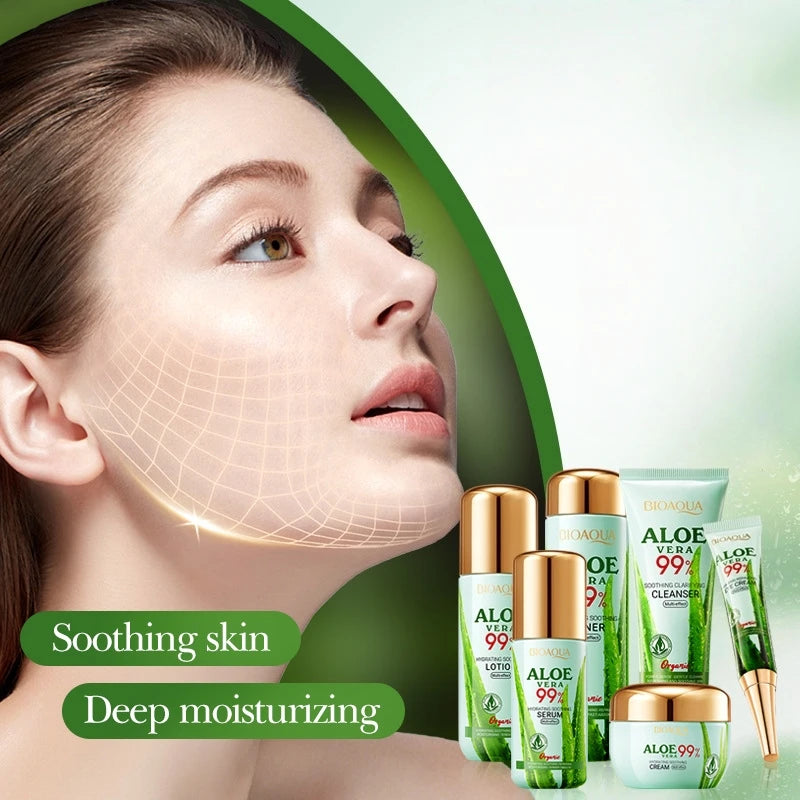 Aloe Vera 6-Piece Skincare Set – Cleanser, Toner & Eye Cream