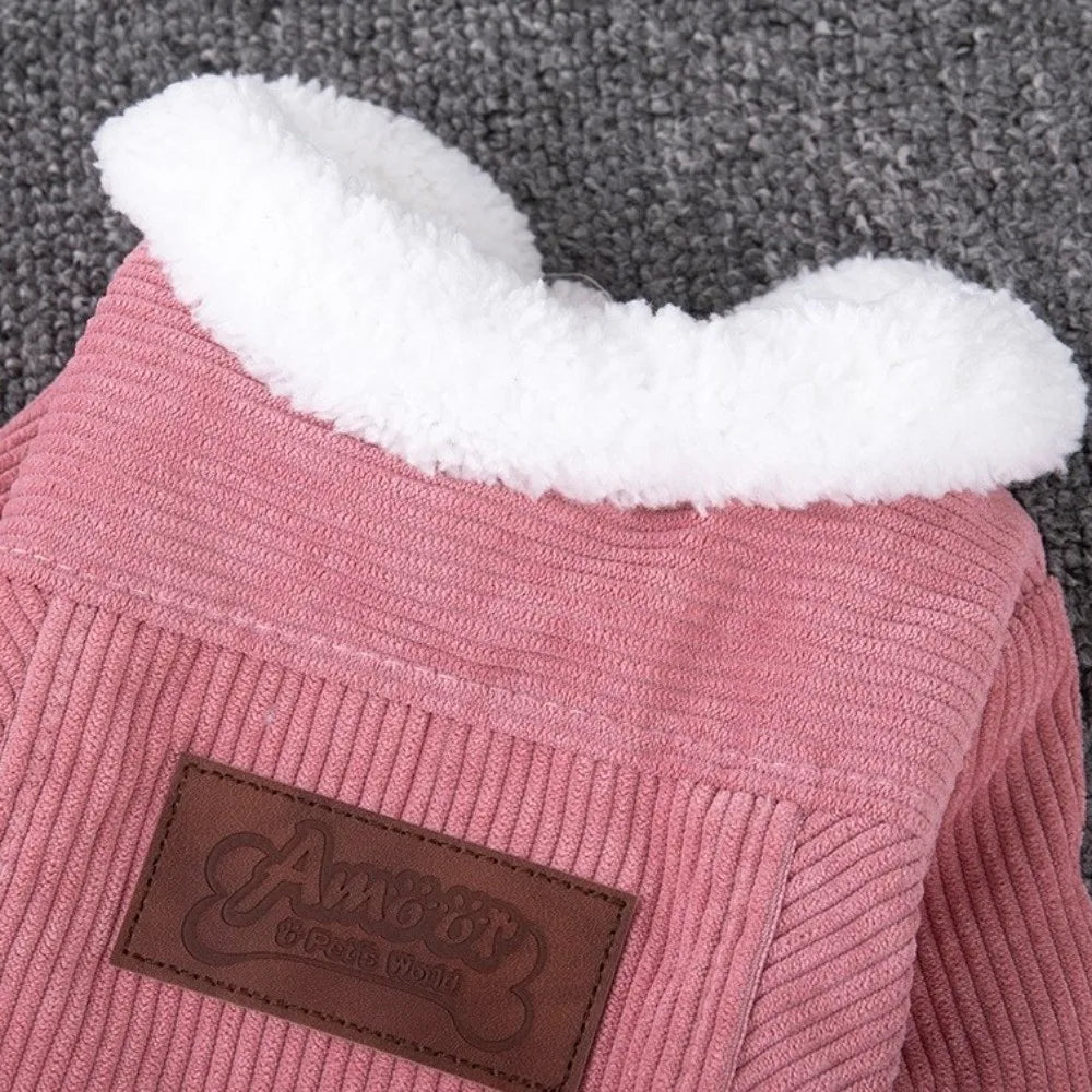 Windproof Fleece Dog Jacket – Warm Winter Coat for Small Dogs