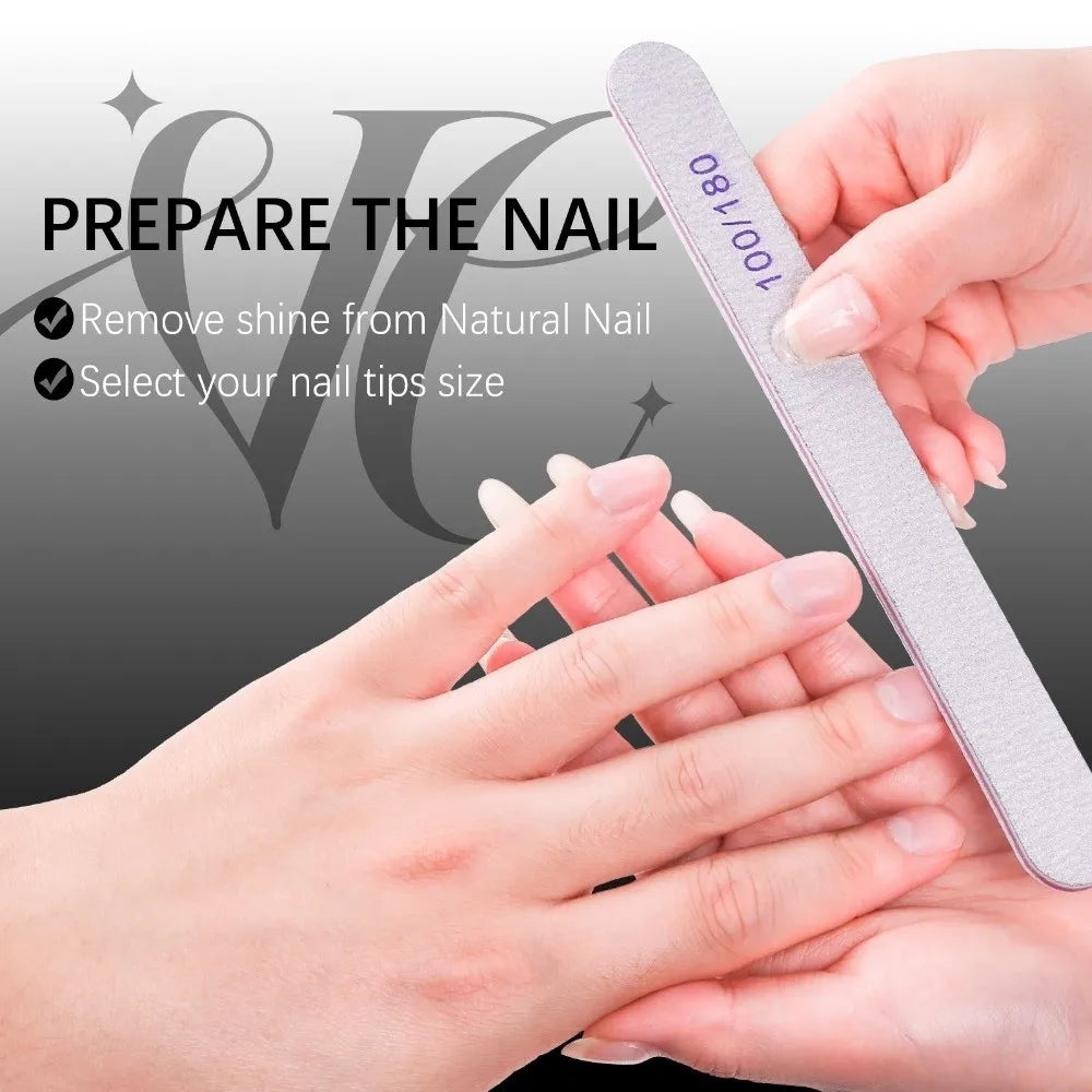 150-Pc Transparent False Nail Forms – 15 Sizes French Builder