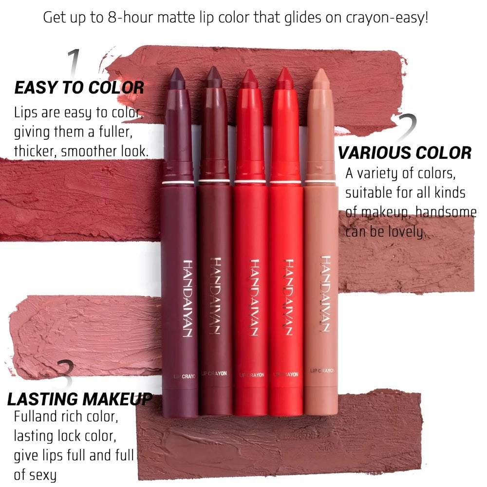 Waterproof Matte Lip Liner Pencil – 12 Shades | Long-Lasting