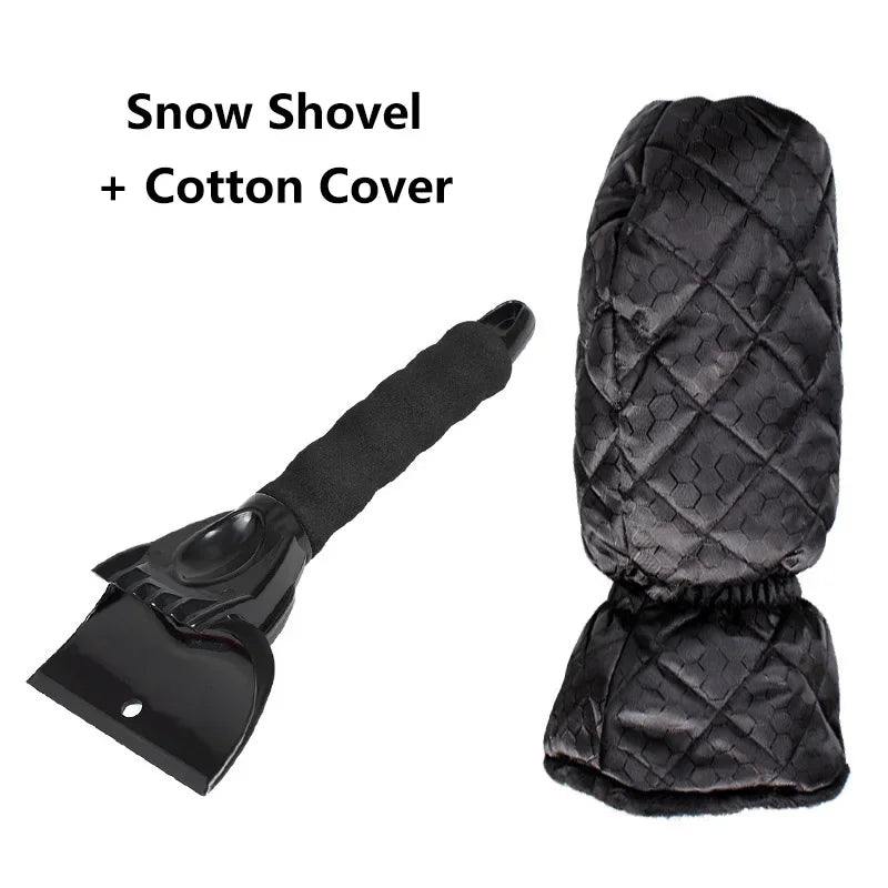 Car Ice Scraper Mitt – Waterproof Snow Brush & Warm Glove