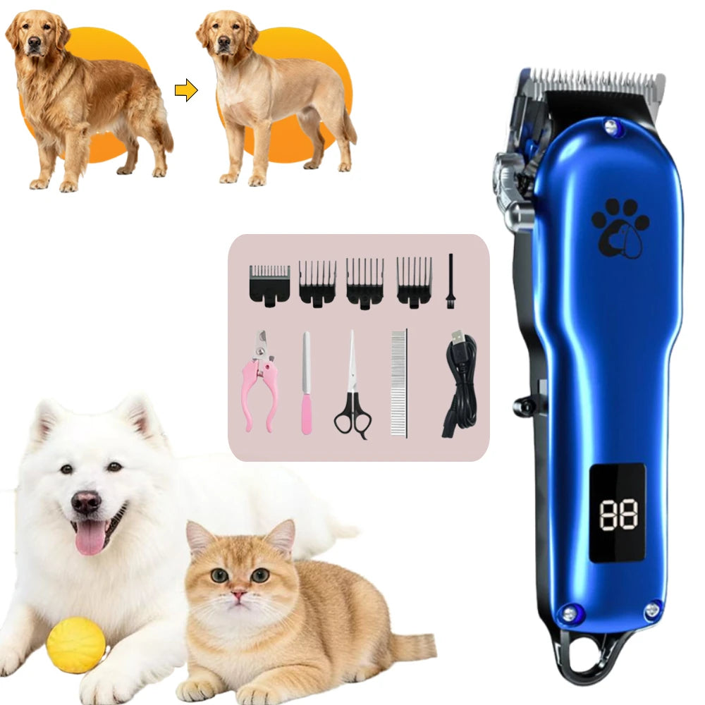 USB Rechargeable Electric Dog & Cat Clipper – Low Noise Groomer