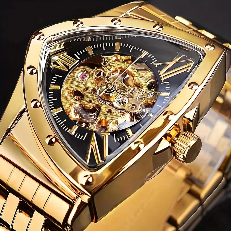 Triangle Skeleton Automatic Mechanical Watch – Men's Steel