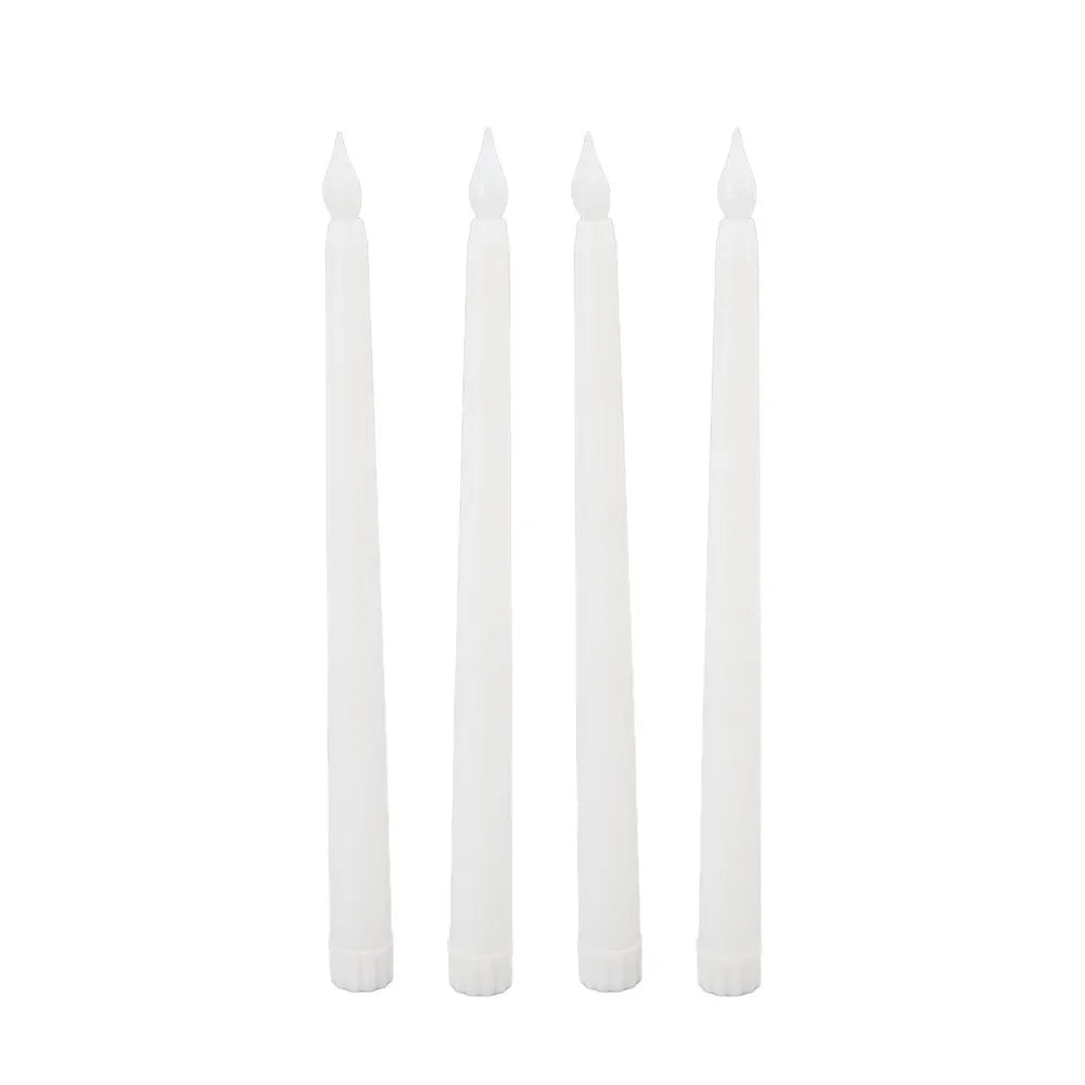 4-Pack Flameless LED Taper Candles – Warm Flickering Light