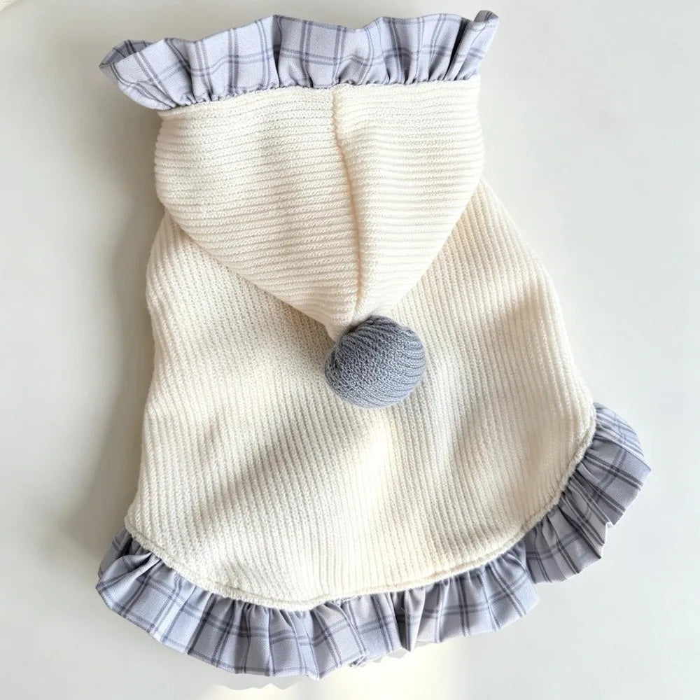 Hooded Sleeveless Pet Dress – Ruffle Trim Cat & Dog Outfit