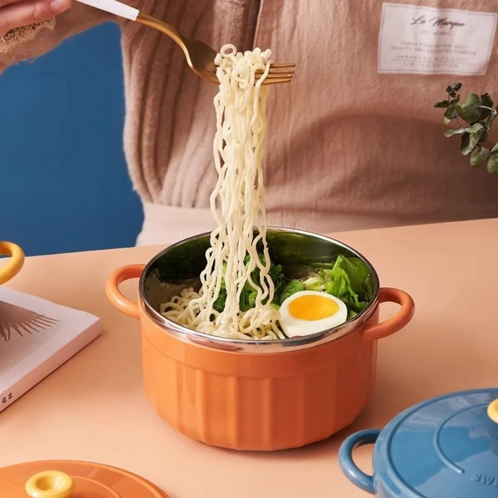 Stainless Steel Ramen Bowl with Lid – Large Capacity Lunch Box