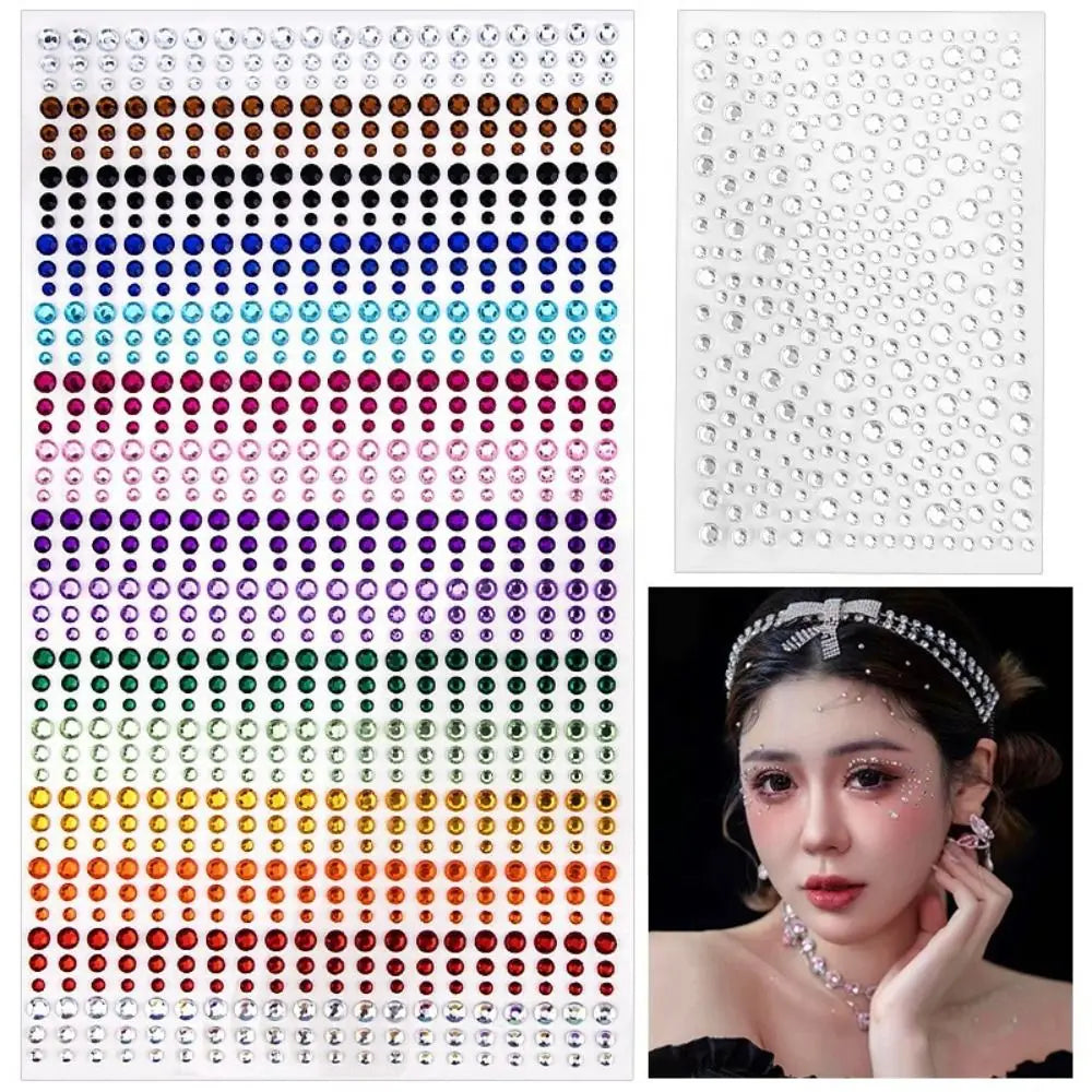 Rainbow Rhinestone Face Gems – DIY Glitter Sticker Sheet