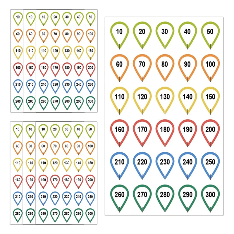 Scope Turret Sticker Set – 10 Sheets DOPE Distance Marker Tags