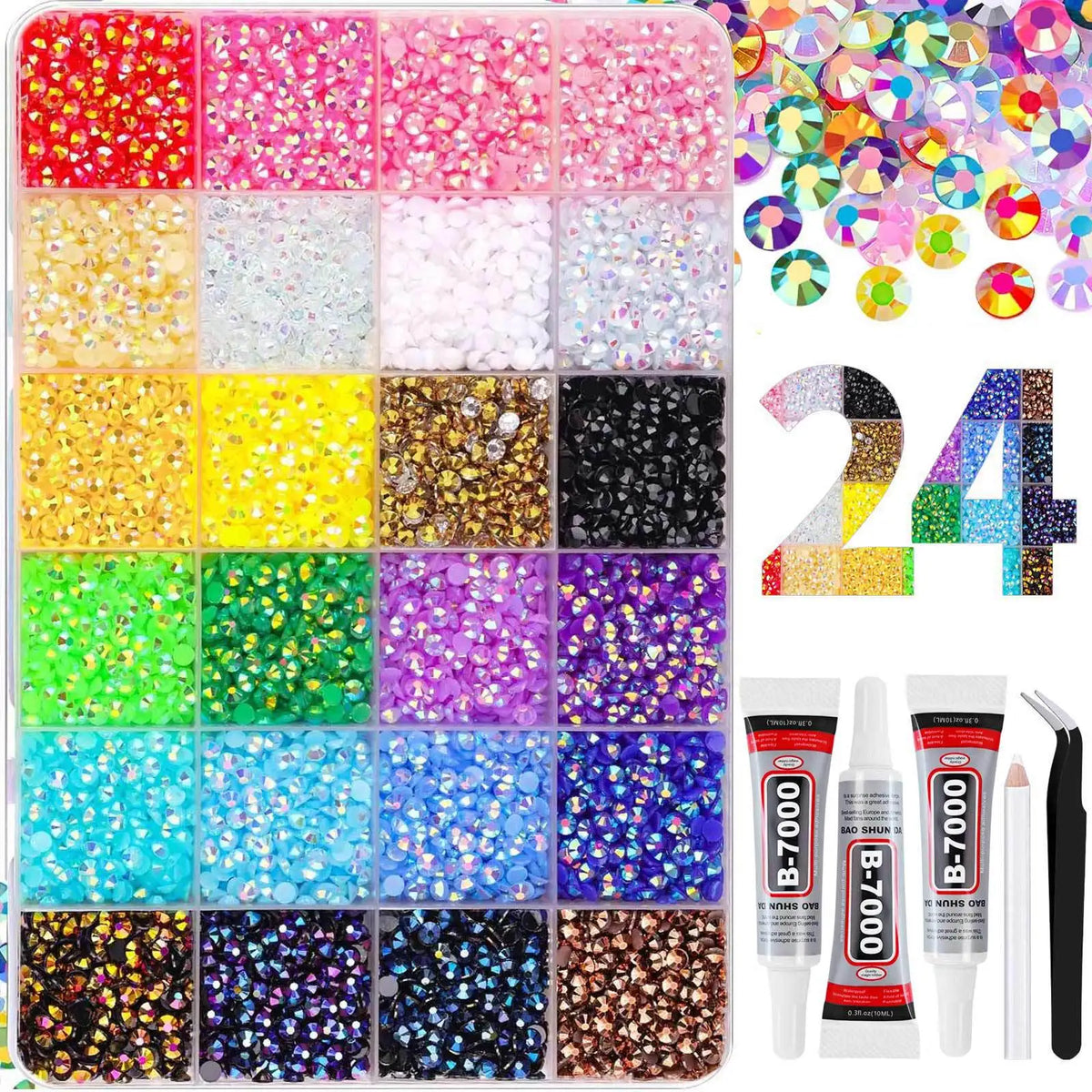 Resin Rhinestone Bedazzling Kit – 3mm Flatback Jelly Gems 15/24/40