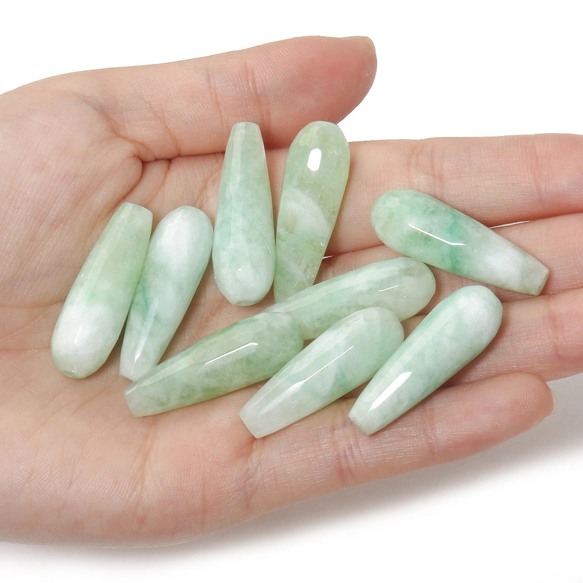 Water Drop Spacer Beads 10x30mm – Chalcedony Howlite DIY Jewelry