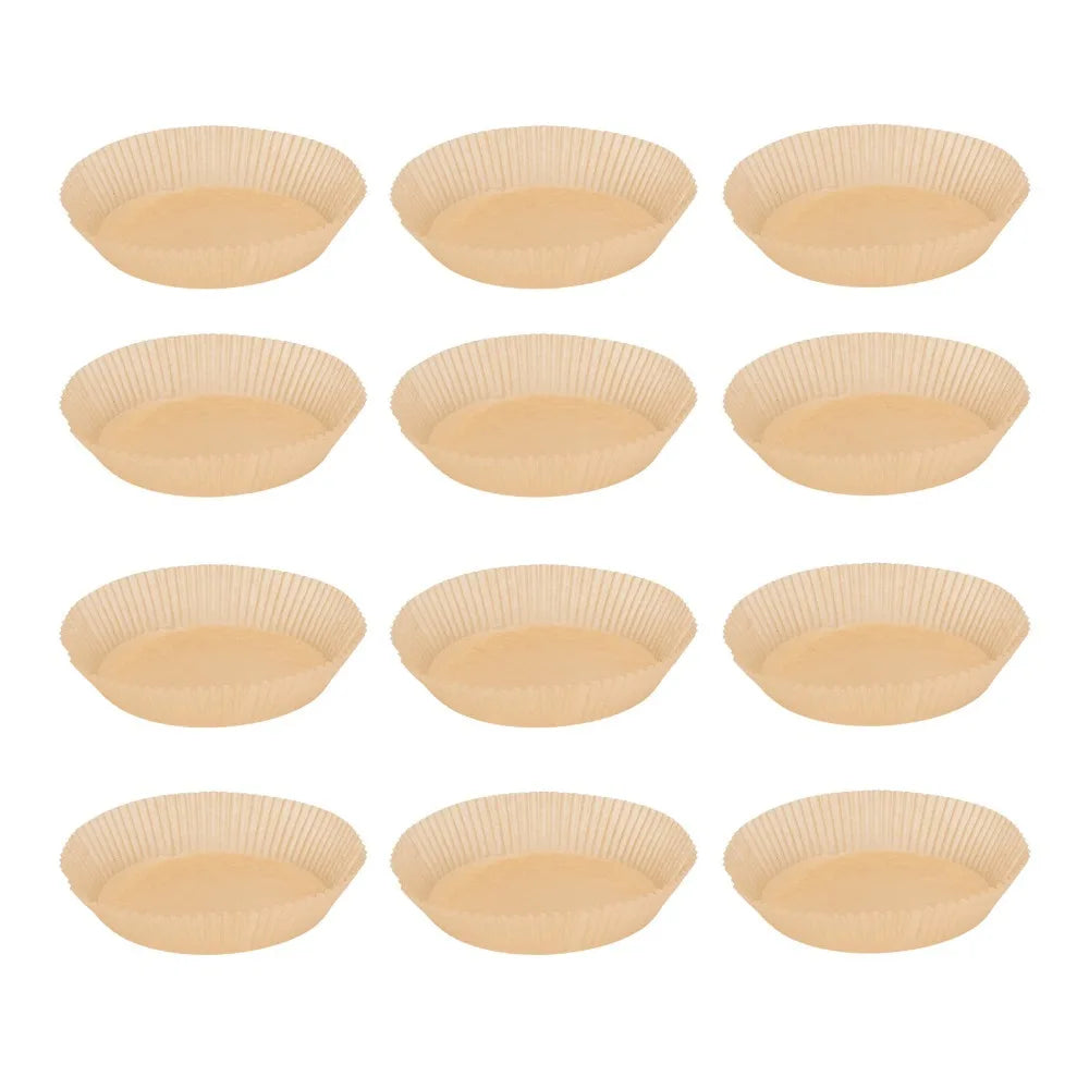 100-Pack Round Air Fryer Paper Liners – Non-Stick Baking Sheets