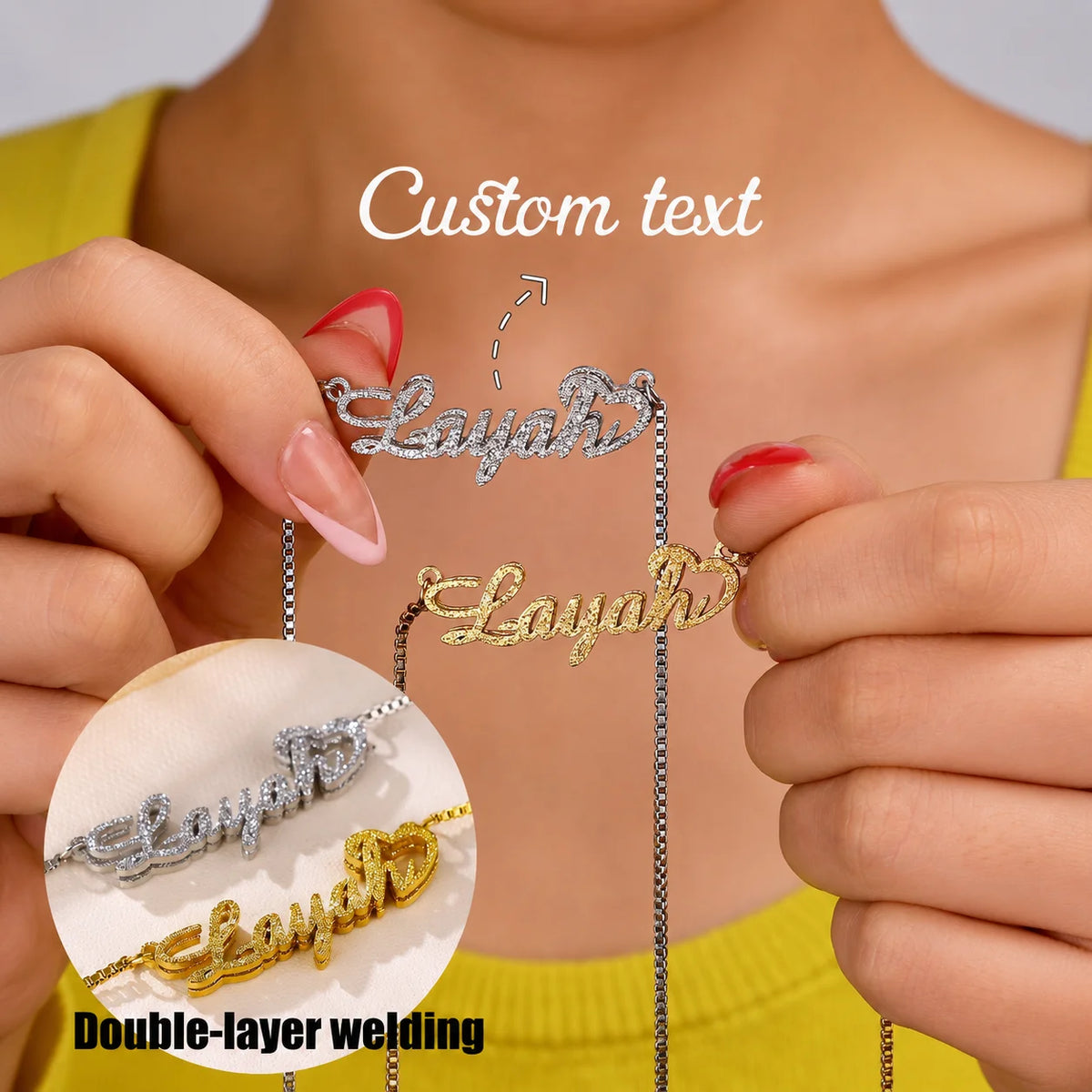 Custom Name Necklace – Personalized Stainless Steel Pendant