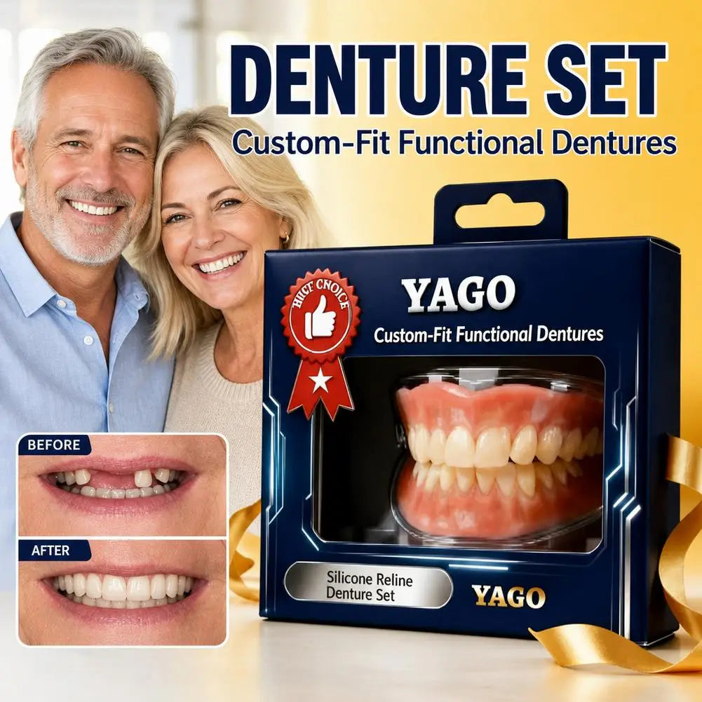 Silicone Cosmetic Dentures Set – Moldable Upper & Lower Arches