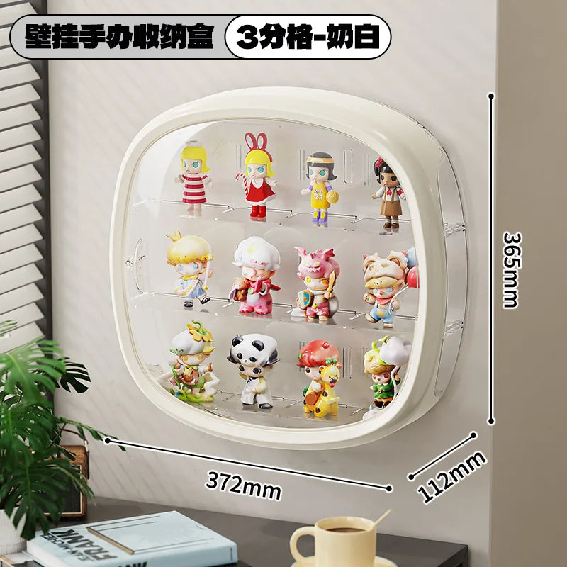 Space Capsule Figurine Display Case with LED Light – 12 Slots