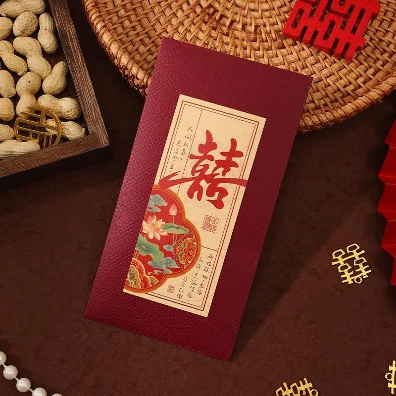 Chinese Wedding Red Envelopes 4-Pack – Hong Bao Double Happiness
