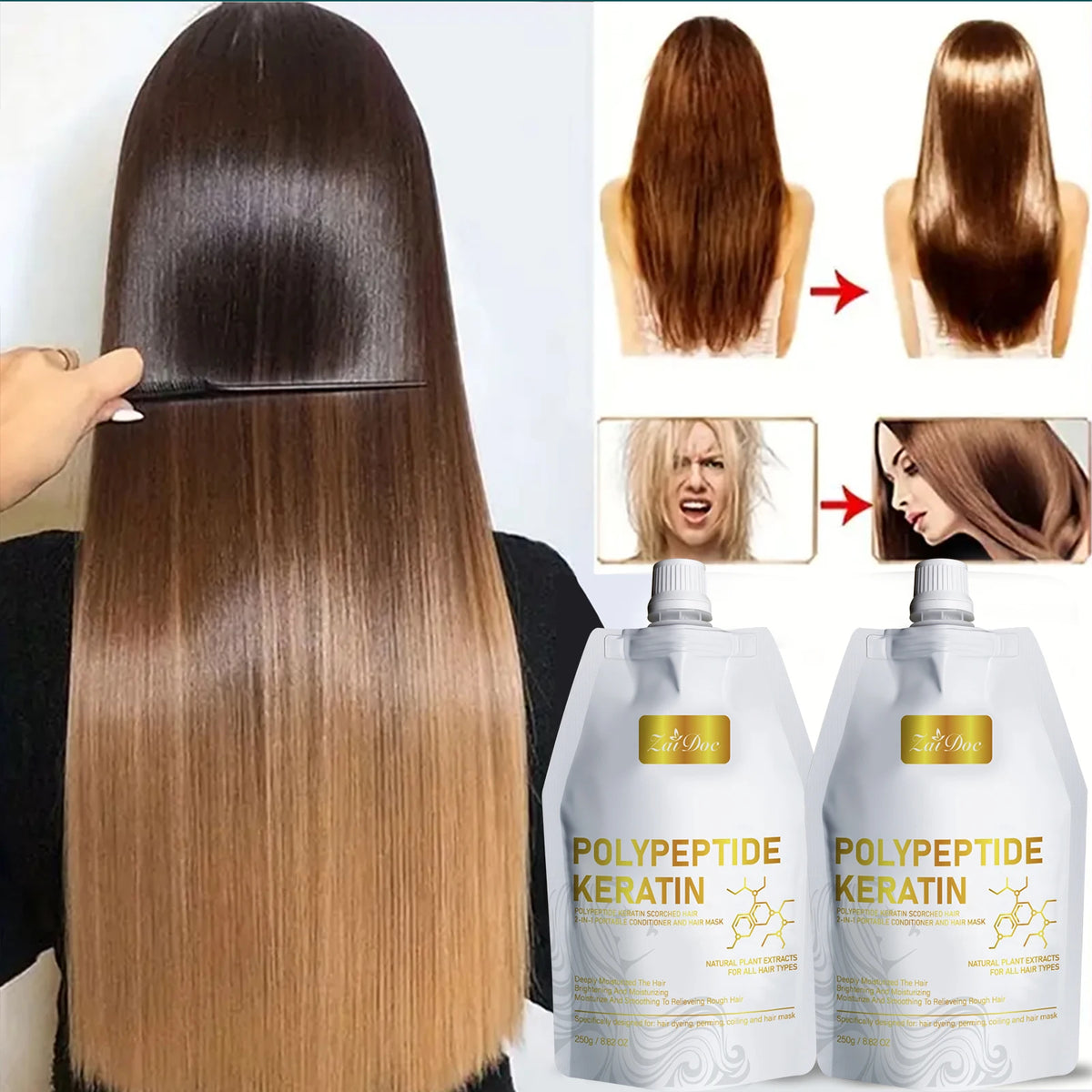Polypeptide Keratin Hair Mask 250g – Deep Conditioning Treatment
