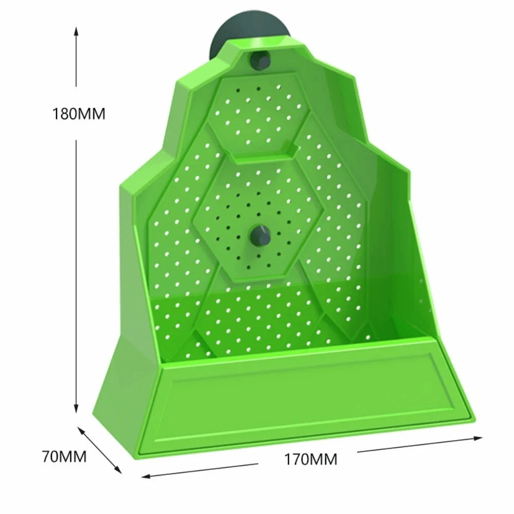 Reptile Hanging Feeding Bowl – Suction Cup Lizard Food Tray