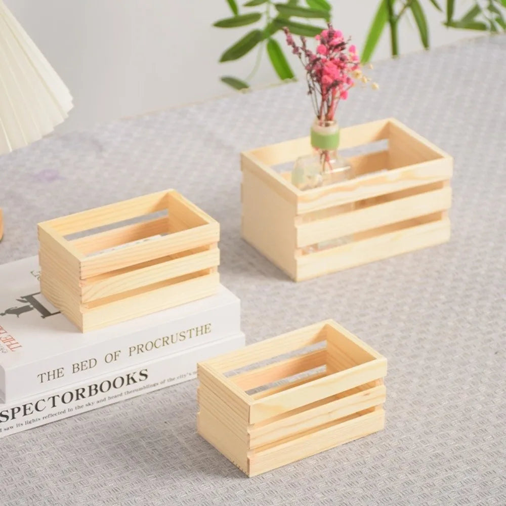 Wooden Dollhouse Crate – 1:12 Miniature DIY Storage Basket