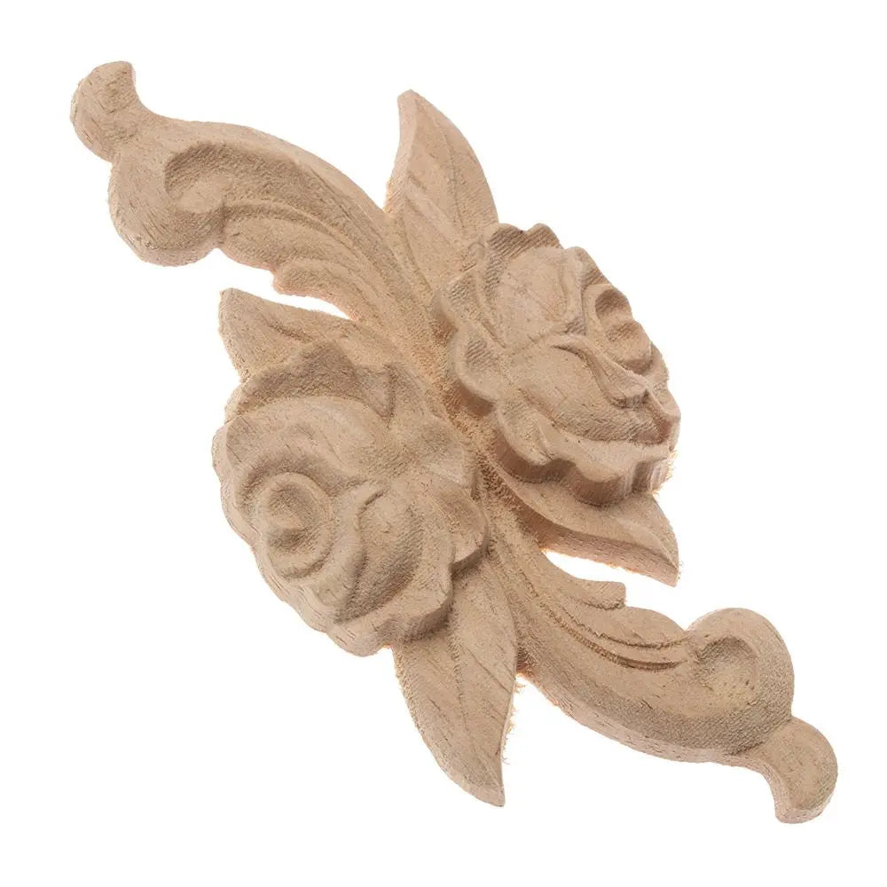 Wood Carved Rose Flower Applique – DIY Furniture & Home Decor