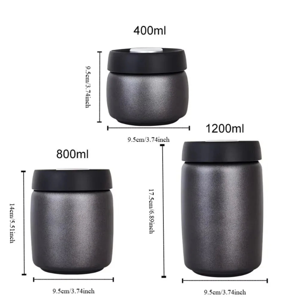 Stainless Steel Vacuum Sealed Coffee Canister 400–1200ml