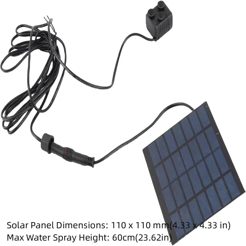 Solar Fountain Pump Kit – Adjustable Spray Heads, 160L/h