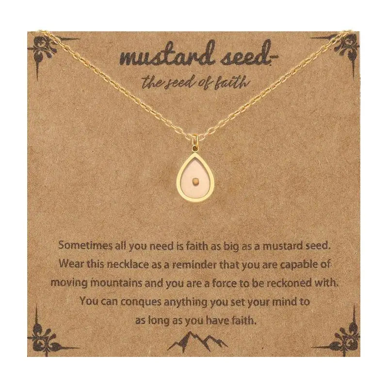 Mustard Seed Faith Pendant Necklace | Gold & Silver Stainless Steel