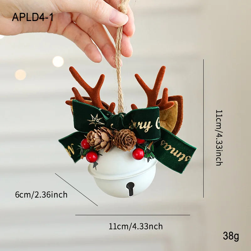 Vintage Christmas Hanging Ornaments – Bells, Antlers & Pinecones
