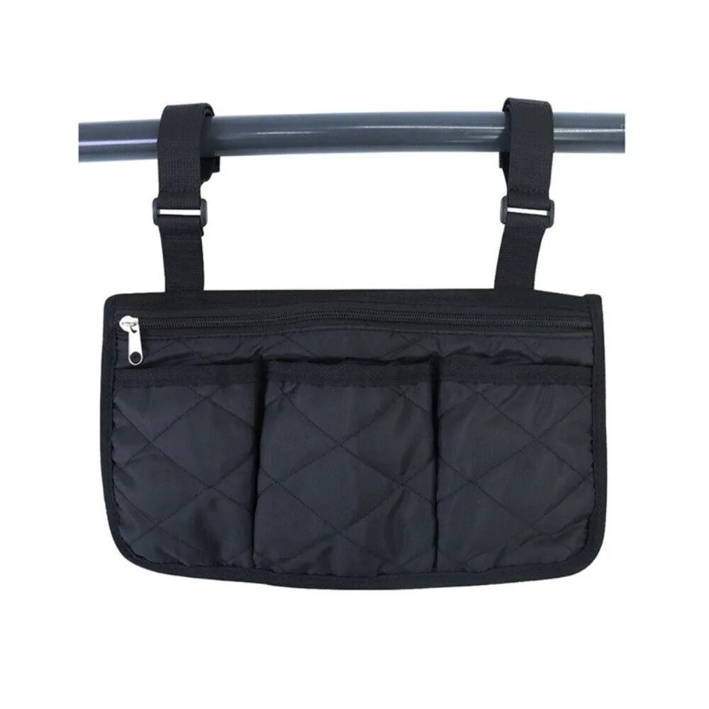Wheelchair Armrest Hanging Bag – Multi-Pocket Waterproof