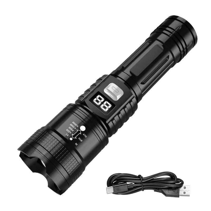 Super Bright LED Flashlight – Type-C Rechargeable Tactical Torch