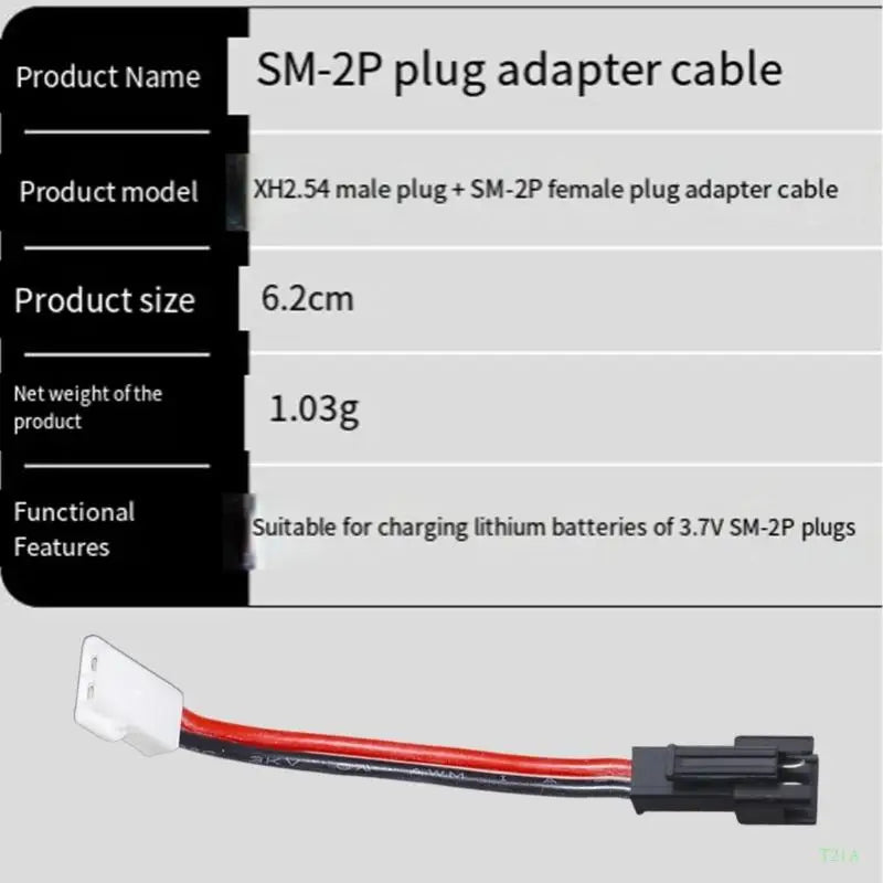 XH2.54 Male to SM2P Female Adapter Cable | 3.7V Battery