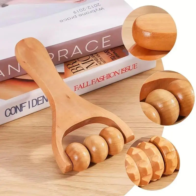 Wooden Roller Massager – Compact Body, Neck & Shoulder Tool