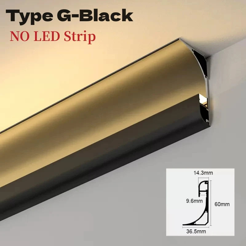 Recessed Corner LED Aluminum Profile Channel 0.5m/1m Ceiling