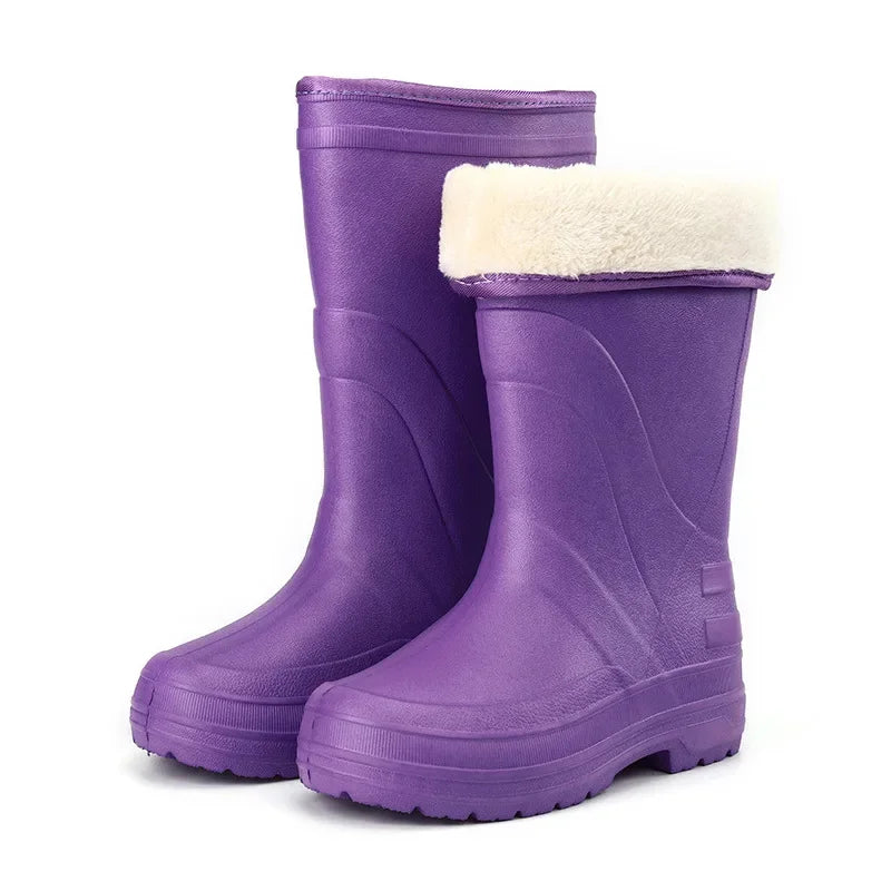Women's Waterproof EVA Rain Boots – Anti-Slip Mid-Calf Snow Boot