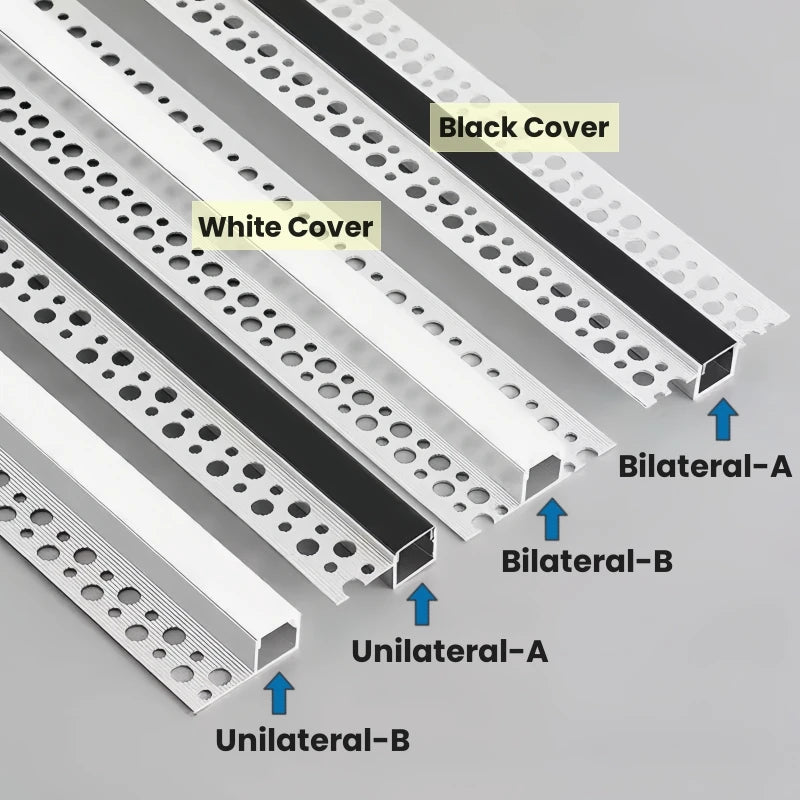 Recessed LED Aluminum Channel Profile Black Diffuser | Khelse