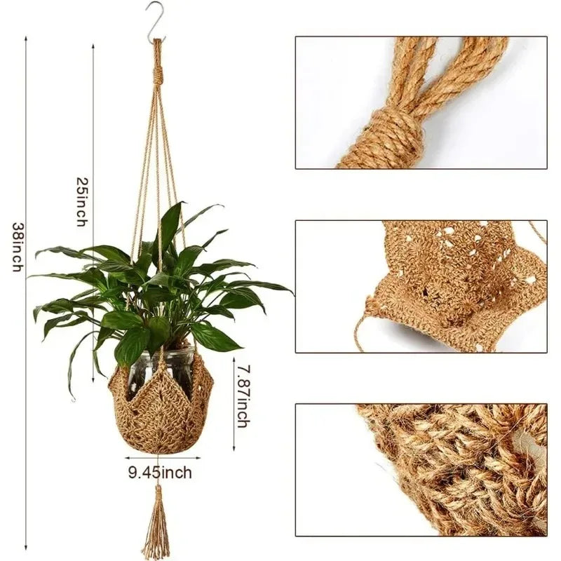 Macrame Plant Hanger – Natural Hemp Rope Hanging Planter