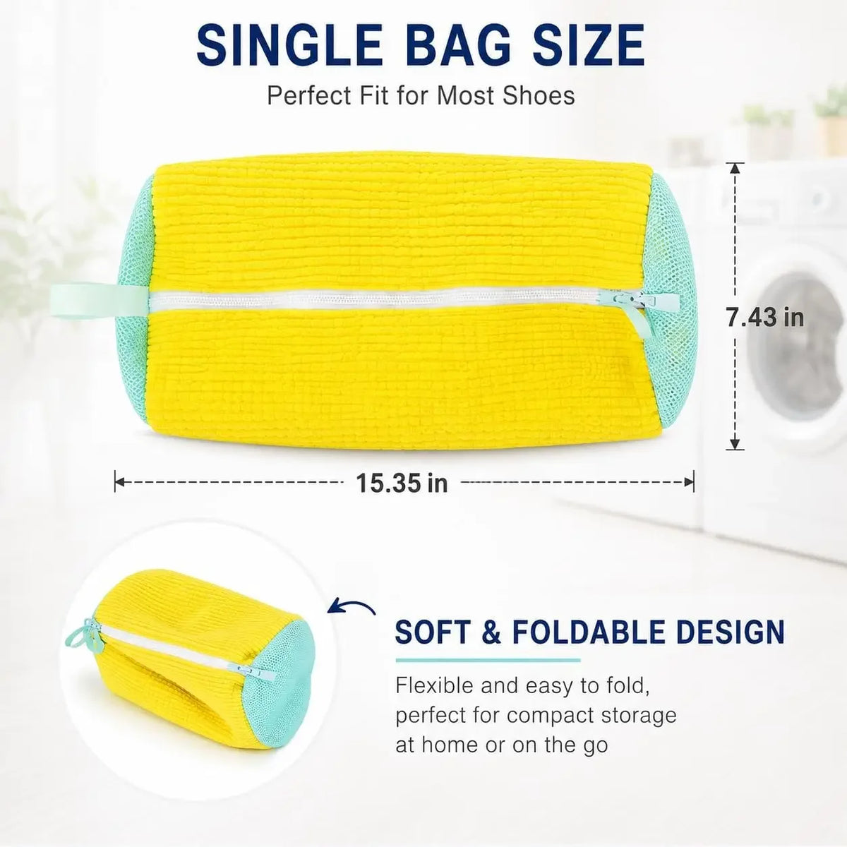 Shoe Washing Bag – Zipper Laundry Bag for Washer & Dryer