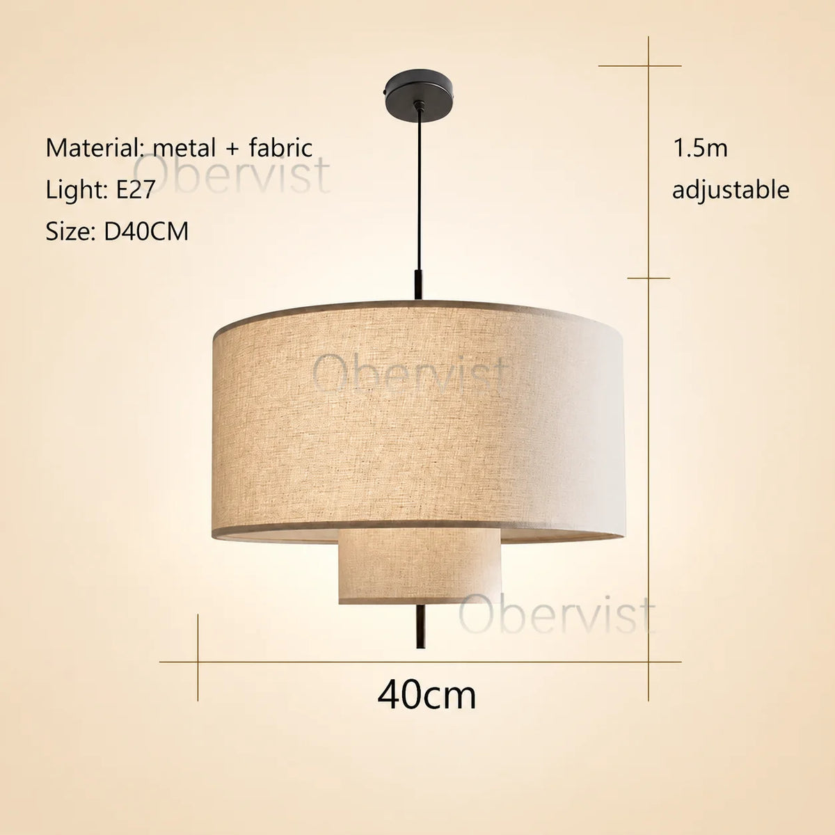 Wabi Sabi Fabric Pendant Light | Nordic Chandelier E27 LED