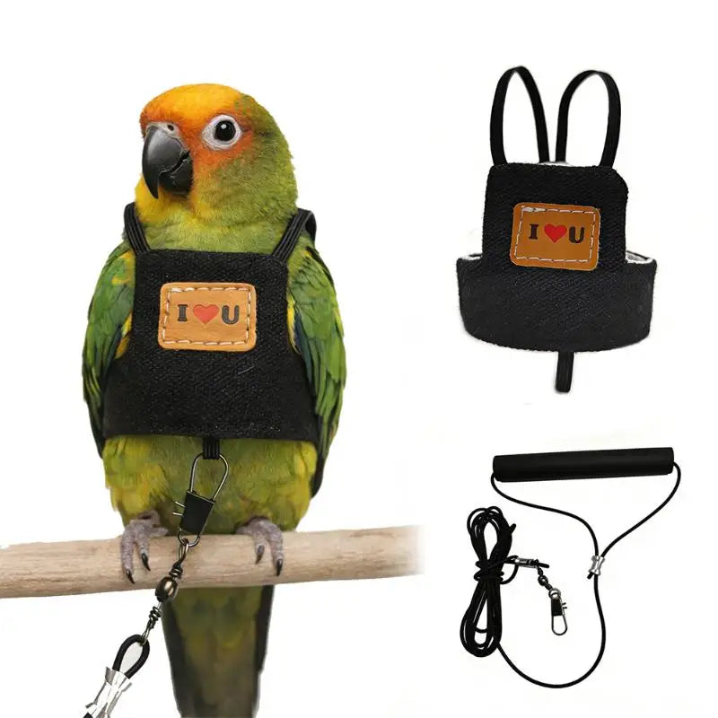 Cowboy Parrot Harness Vest & Leash – Small & Medium Birds