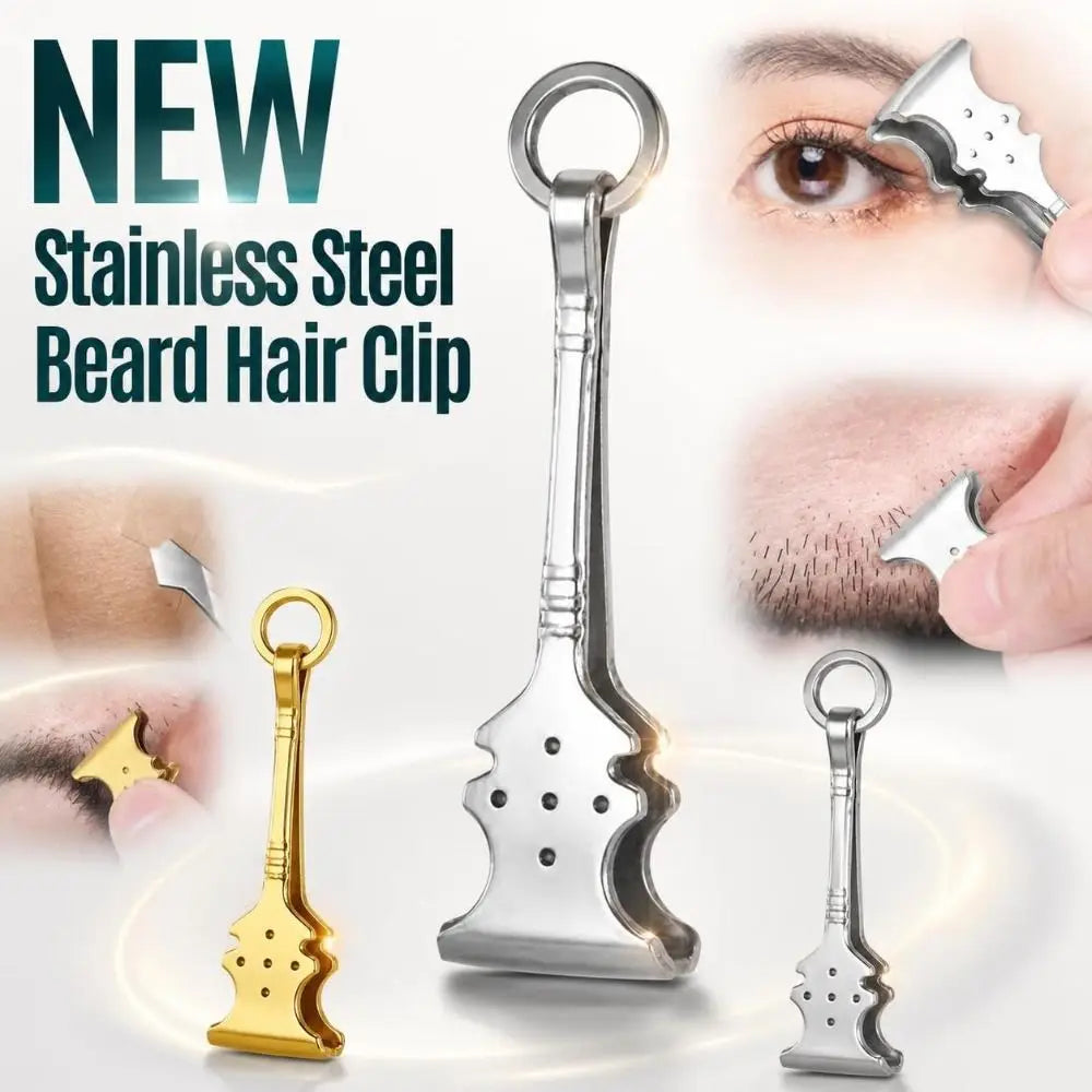 Stainless Steel Beard & Mustache Hair Clip – Anti-Slip Grooming