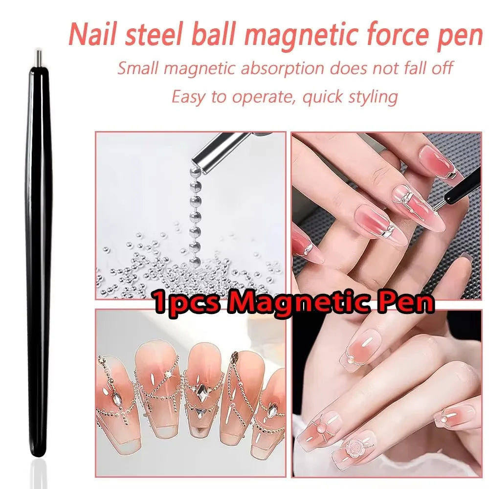 12-Grid Mini Caviar Beads – Gold Silver Micro Ball Nail Art Set