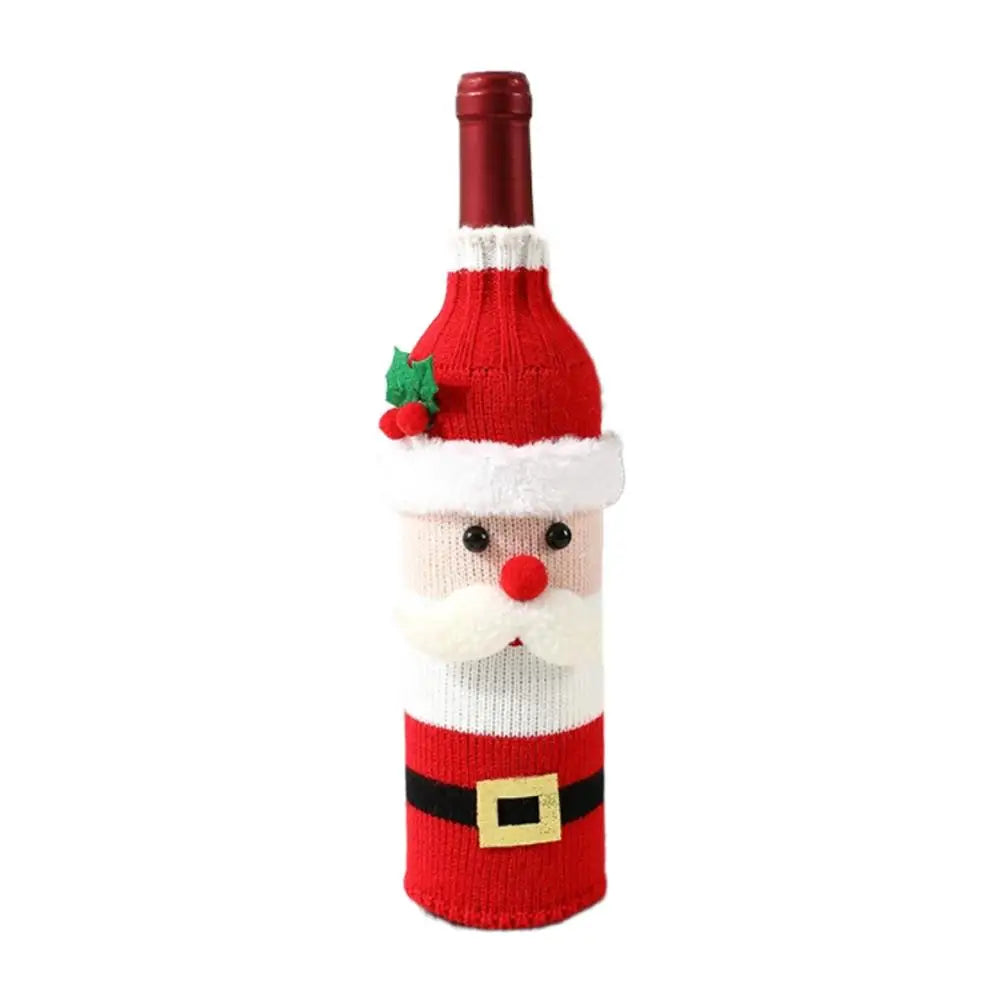 Christmas Knitted Wine Bottle Cover – Santa Snowman Deer Set