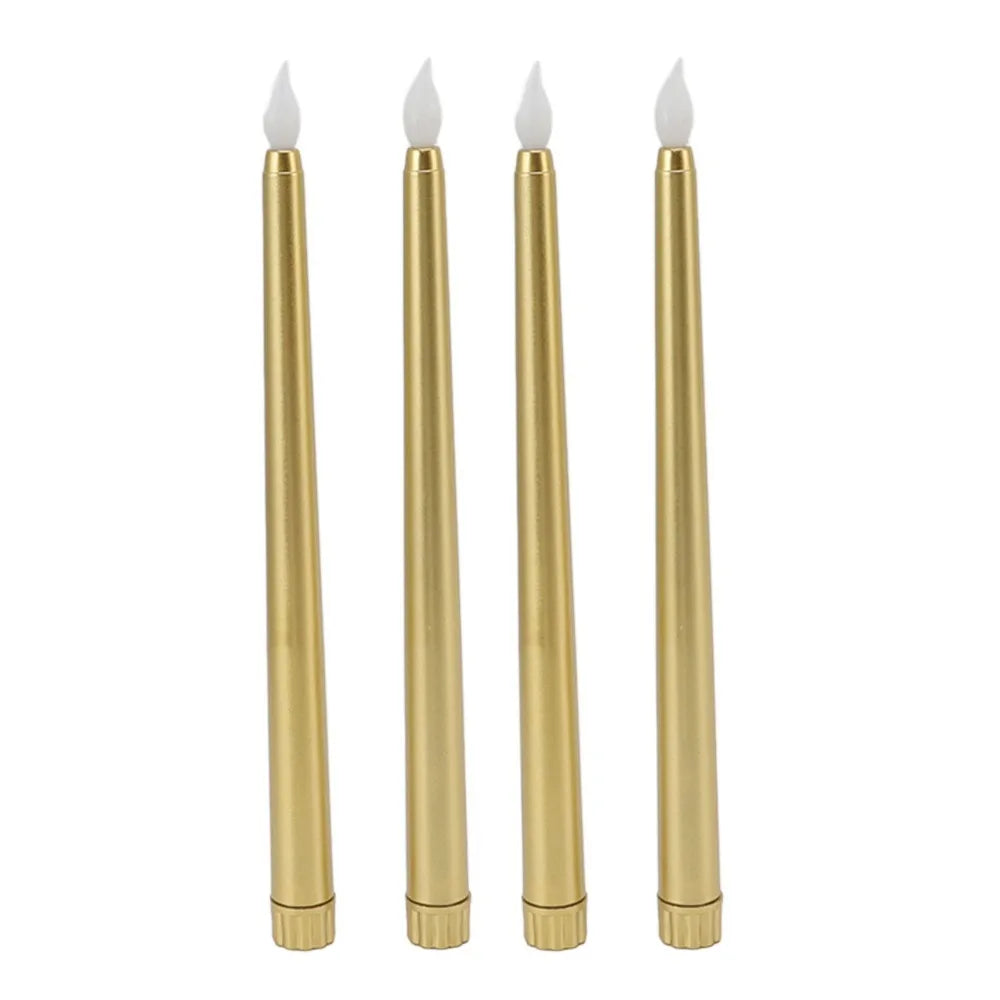 4-Pack Flameless LED Taper Candles – Warm Flickering Light