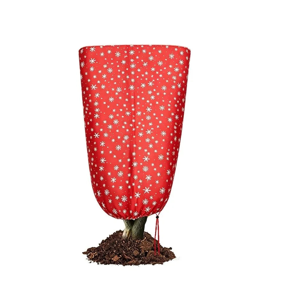 Non-Woven Plant Frost Cover | Snowflake Print, Zipper & Drawstring